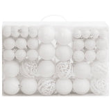 Vidaxl 111 partes Bola de Navidad Set poliestireno blanco