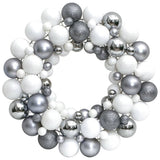 Vidaxl Weihnachtskranz 45 cm Polystyrol weiß und grau