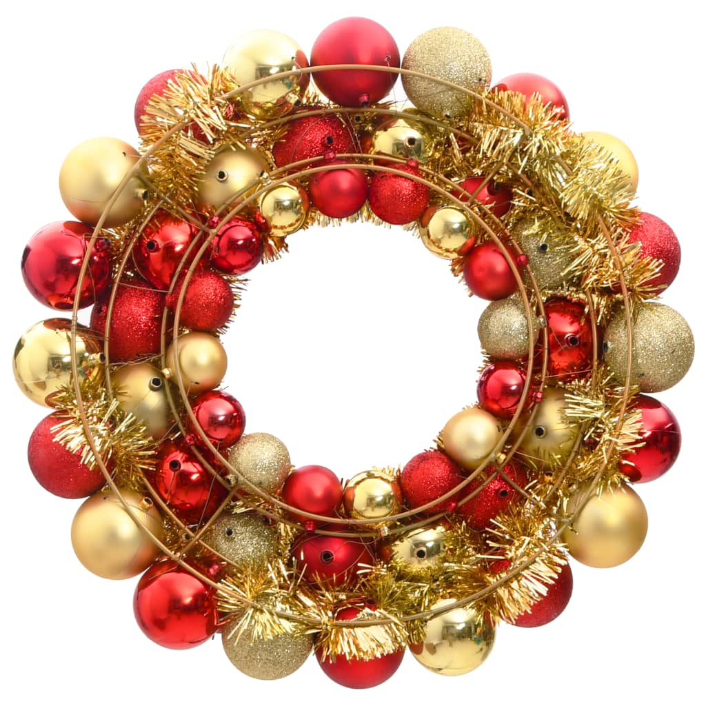 VidaXL Weihnachtskranz 45 cm Styropor Rot und Gold