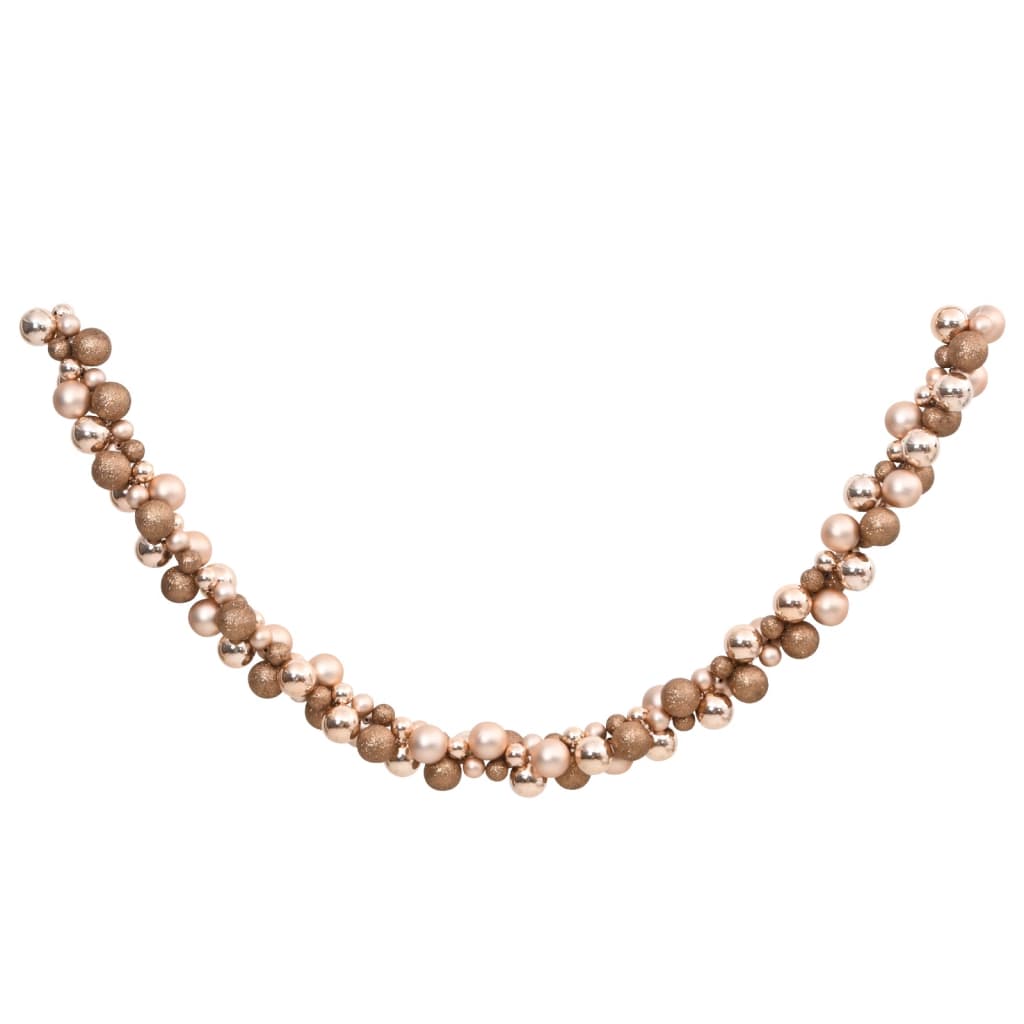 Vidaxl Weihnachtsgirlandbällchen 175 cm Polystyrol Rosé Gold gefärbt