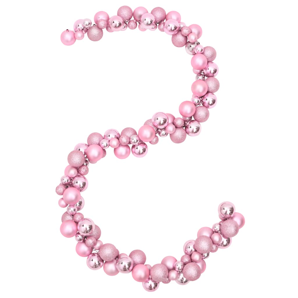 VidaXL Weihnachtsgirlandenkugeln 175 cm Styropor rosa