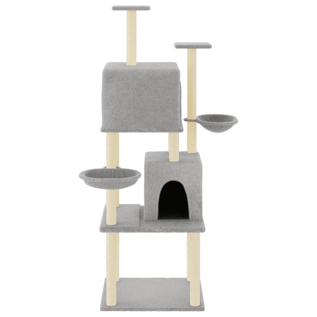 Vidaxl cat furniture with sisal scratching posts 180 cm light gray