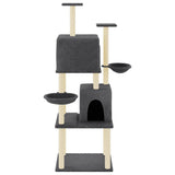 Vidaxl -Katzenmöbel mit Sisal -Kratzerpfosten 180 cm dunkelgrau