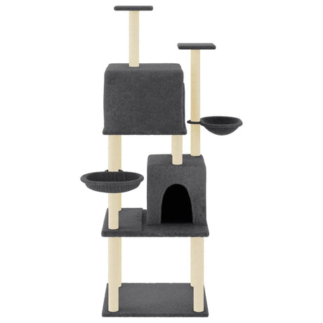 Vidaxl -Katzenmöbel mit Sisal -Kratzerpfosten 180 cm dunkelgrau