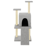 Muebles de gato de Vidaxl con postes de rascado de sisal 110 cm de gris claro