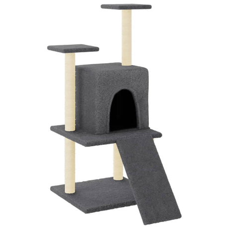 Vidaxl -Katzenmöbel mit Sisal -Kratzerpfosten 110 cm dunkelgrau