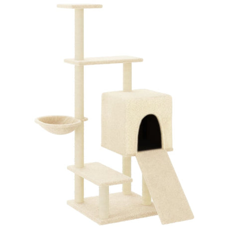 Vidaxl -Katzenmöbel mit Sisal -Kratzerpfosten 130,5 cm cremefarben -gerichtet