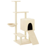 Vidaxl -Katzenmöbel mit Sisal -Kratzerpfosten 130,5 cm cremefarben -gerichtet
