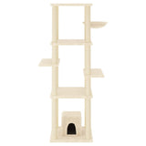 Vidaxl -Katzenmöbel mit Sisal -Kratzerpfosten 154 cm Creme -Colored