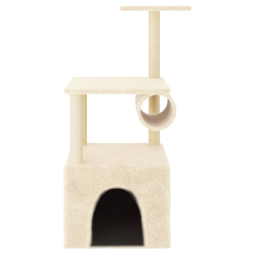 Muebles de gato de Vidaxl con postes de rascado de sisal 109.5 cm de crema -cocinado