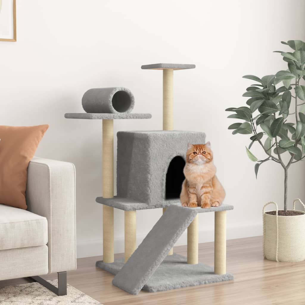 Vidaxl Cat Furniture With Sisal Scratching Posts 110,5 cm lysegrå