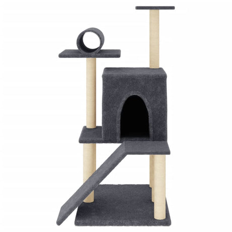 Vidaxl -Katzenmöbel mit Sisal -Kratzerpfosten 110,5 cm dunkelgrau