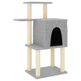 Vidaxl cat furniture with sisal scratching posts 97 cm light gray