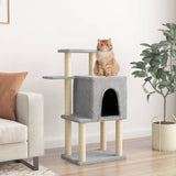 Vidaxl cat furniture with sisal scratching posts 97 cm light gray