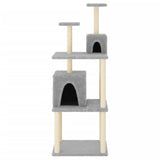 Vidaxl cat furniture with sisal scratching posts 167 cm light gray