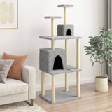 Vidaxl cat furniture with sisal scratching posts 167 cm light gray