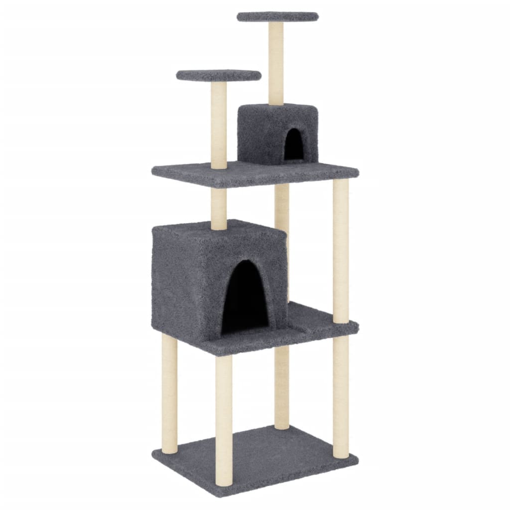 Vidaxl cat furniture with sisal scratching posts 167 cm dark gray