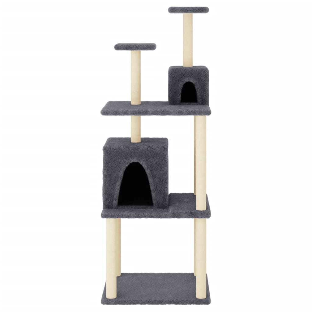 Vidaxl cat furniture with sisal scratching posts 167 cm dark gray