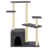 Vidaxl -Katzenmöbel mit Sisal -Kratzerpfosten 107,5 cm dunkelgrau
