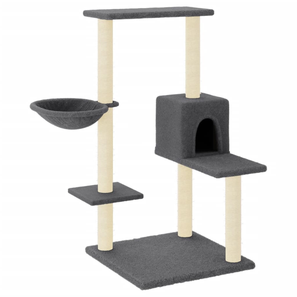 Vidaxl cat furniture with sisal scratching posts 95 cm dark gray