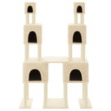 Vidaxl -Katzenmöbel mit Sisal -Kratzer -Pfosten 199 cm creme -gelenkt