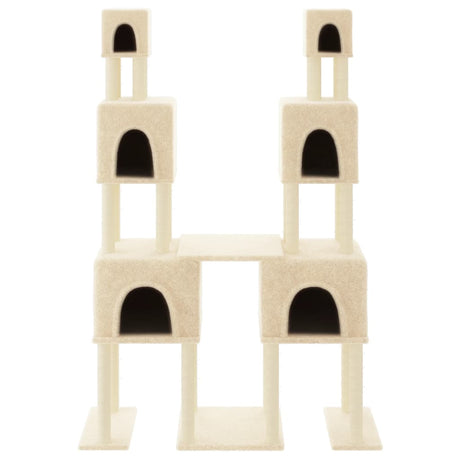 Vidaxl -Katzenmöbel mit Sisal -Kratzer -Pfosten 199 cm creme -gelenkt