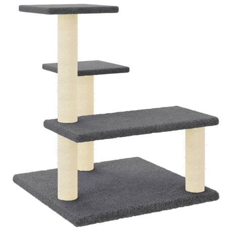 Vidaxl -Katzenmöbel mit Sisal -Kratzerpfosten 61 cm dunkelgrau