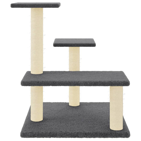 Vidaxl -Katzenmöbel mit Sisal -Kratzerpfosten 61 cm dunkelgrau