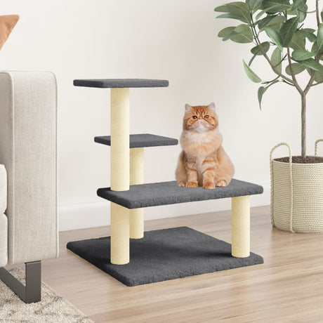 Vidaxl -Katzenmöbel mit Sisal -Kratzerpfosten 61 cm dunkelgrau