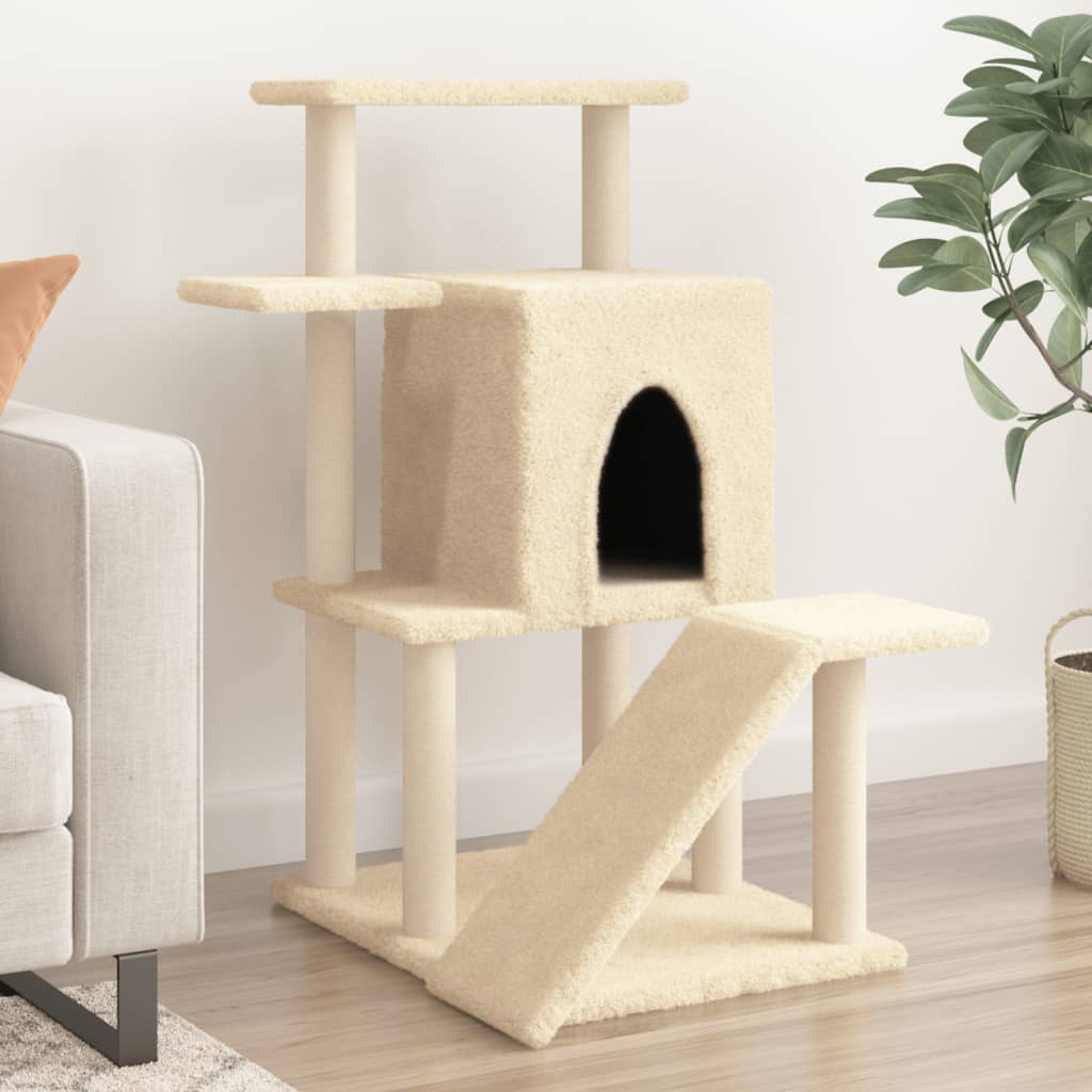 Vidaxl Katzenmöbel mit Sisal-Kratzstämmen 97 cm cremefarben