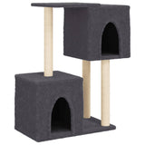 Muebles de gato de Vidaxl con postes de rascado de sisal 86 cm de gris oscuro