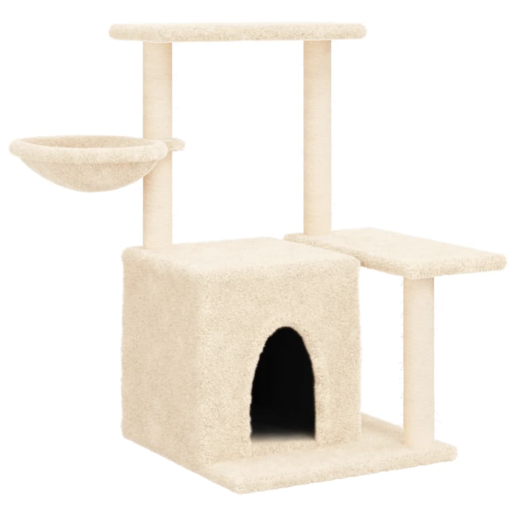 Vidaxl cat furniture with sisal scratching posts 83 cm cream -colored