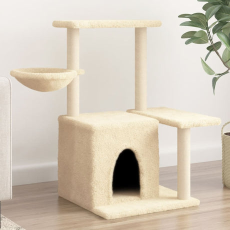 Vidaxl -Katzenmöbel mit Sisal -Kratzerpfosten 83 cm creme -gelenkt
