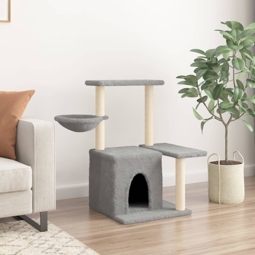 Vidaxl cat furniture with sisal scratching posts 83 cm light gray