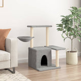 Vidaxl cat furniture with sisal scratching posts 83 cm light gray