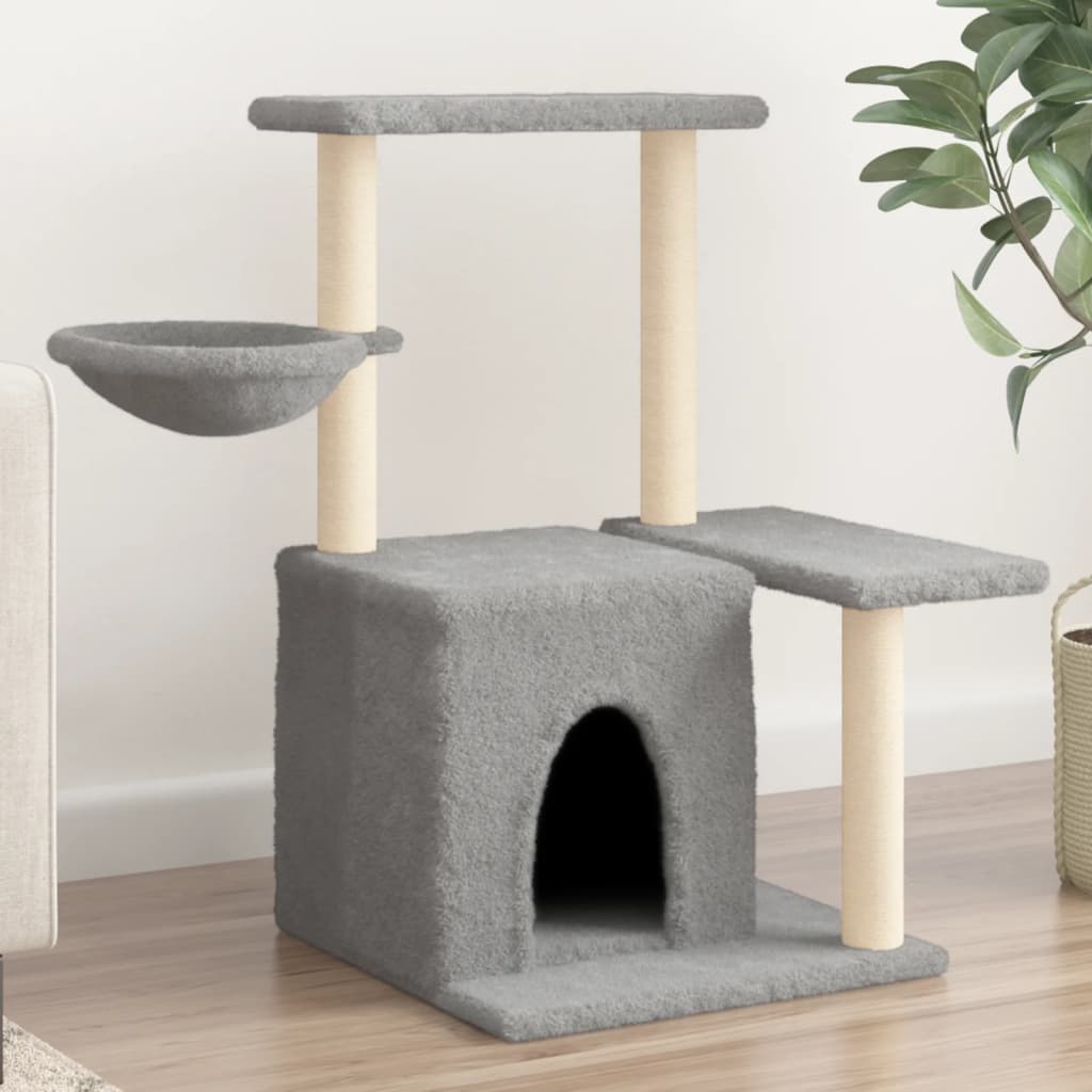 Vidaxl cat furniture with sisal scratching posts 83 cm light gray