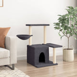 Muebles de gato de Vidaxl con postes de rascado de sisal 83 cm de gris oscuro