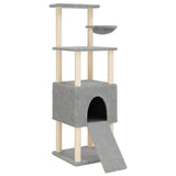 Vidaxl -Katzenmöbel mit Sisal -Kratzerpfosten 153 cm hellgrau