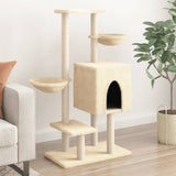 Muebles de gato de Vidaxl con postes de rascado de sisal 117 cm de crema -cocinado