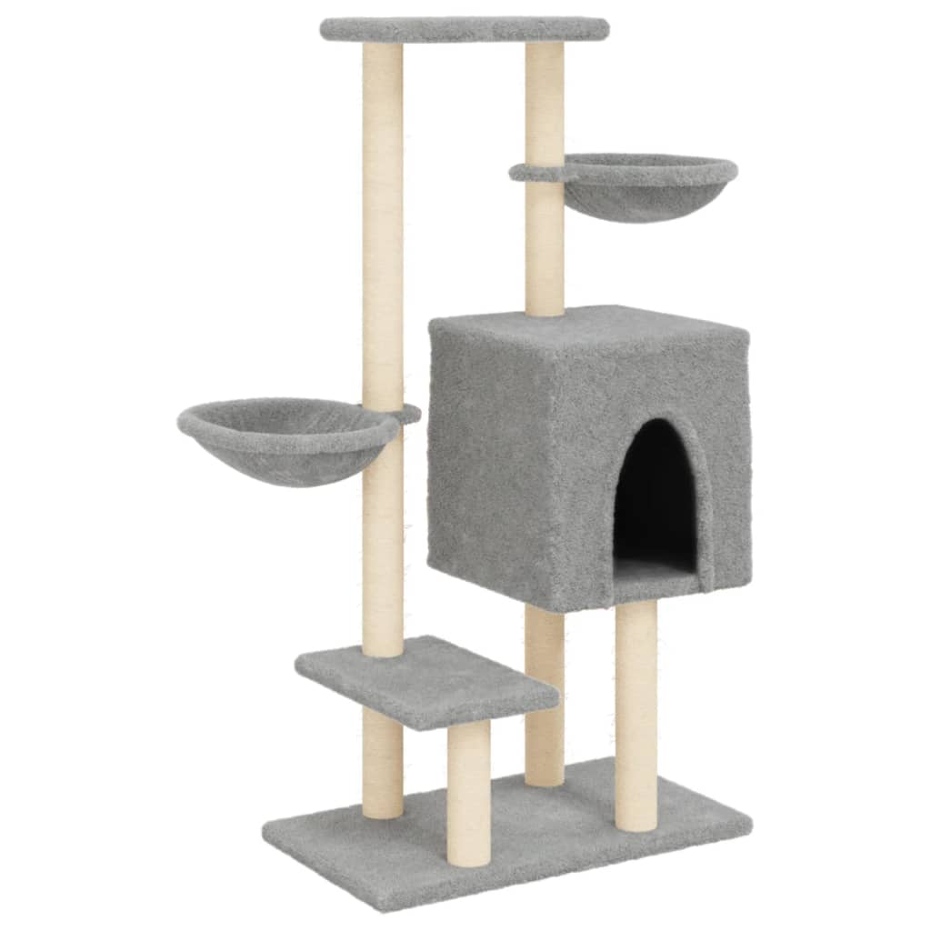 Vidaxl cat furniture with sisal scratching posts 117 cm light gray