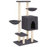 Vidaxl cat furniture with sisal scratching posts 117 cm dark gray