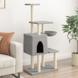 Vidaxl cat furniture with sisal scratching posts 131 cm light gray