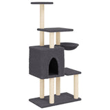 Vidaxl cat furniture with sisal scratching posts 131 cm dark gray