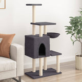 Vidaxl cat furniture with sisal scratching posts 131 cm dark gray