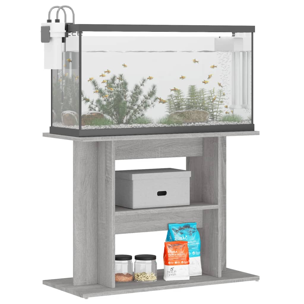 Vidaxl Aquarium Standard 80x35x60 cm Forarbejdet trægrå sonoma