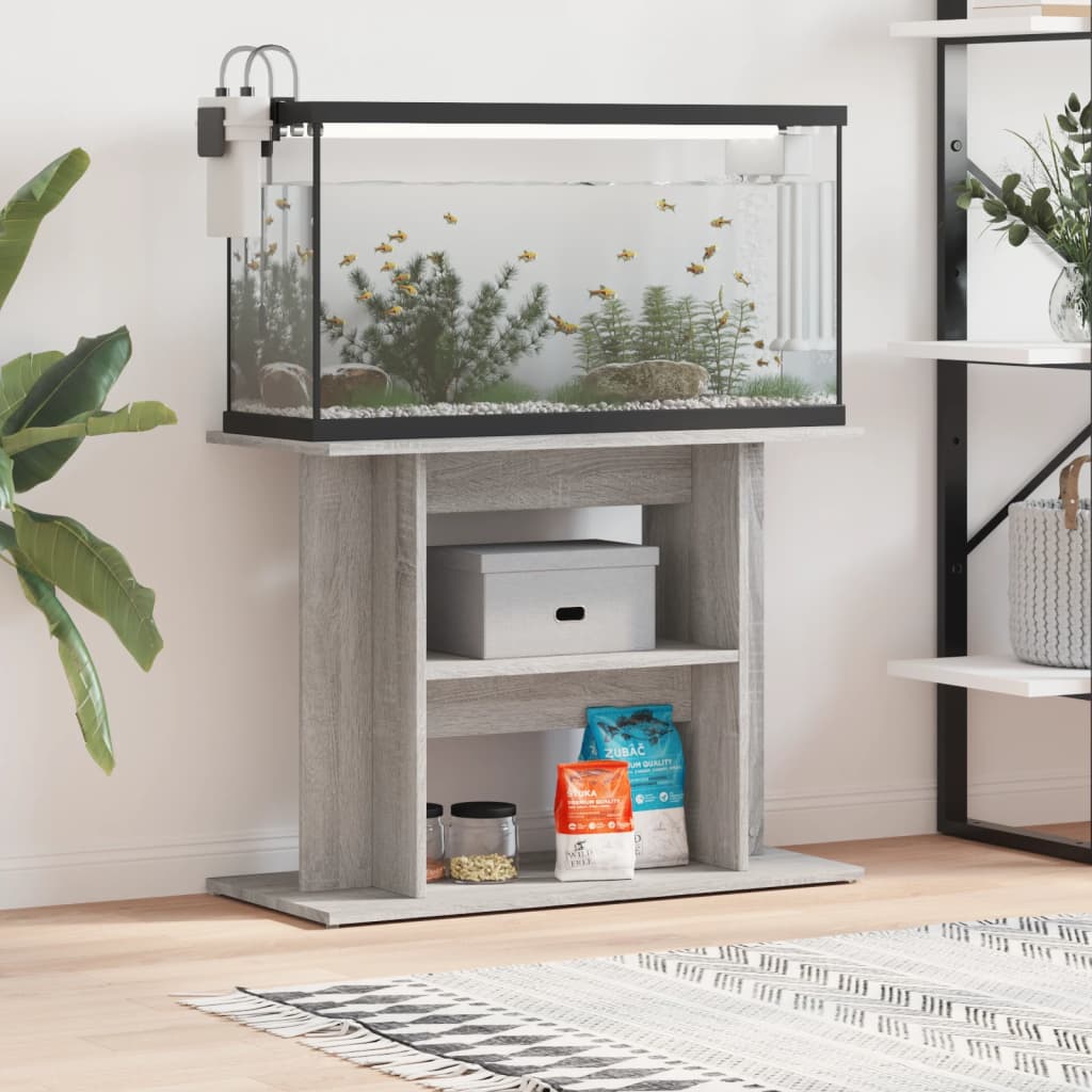 Vidaxl Aquarium Standard 80x35x60 cm Forarbejdet trægrå sonoma