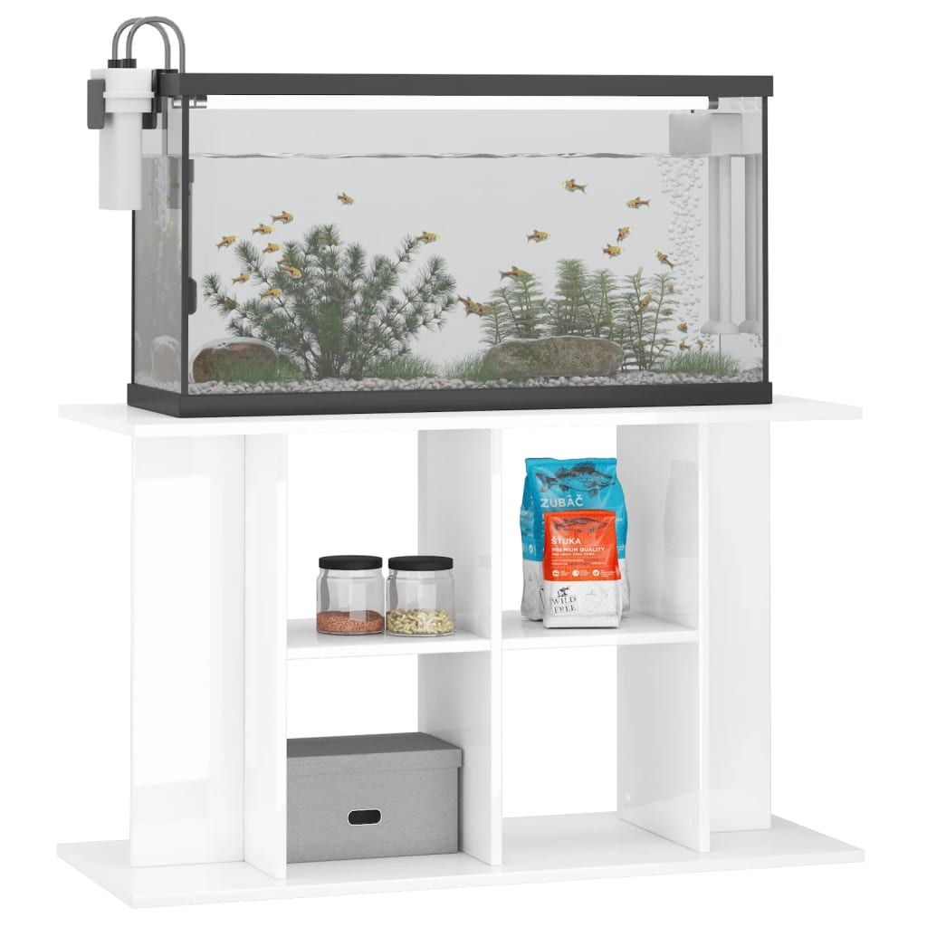 Vidaxl Aquarium Standard 100x40x60 cm Forarbejdet træ Højglans hvid