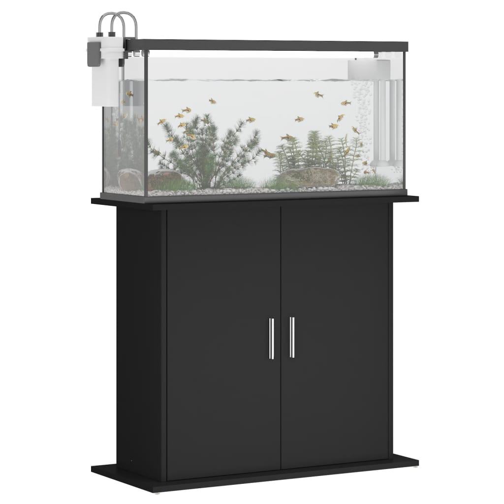 Vidaxl Aquarium Standard 81x36x73 cm przetworzone drewniane drewniane czarne