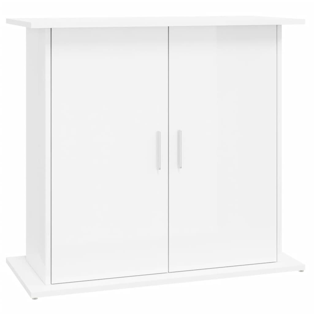 Estándar de Aquarium de Vidaxl 81x36x73 cm de madera procesada de alto brillo blanco