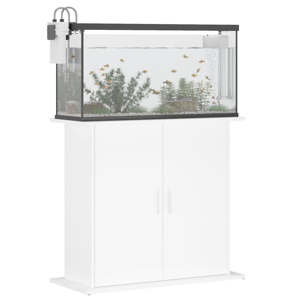 Vidaxl Aquarium Standard 81x36x73 cm Forarbejdet træ Højglanshvide